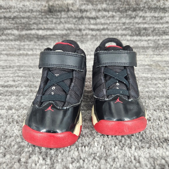Jordan 6 Rings Black Red Toddler Shoes Size 8C Sneakers Athletic‎ Hook Loop - Picture 3 of 8